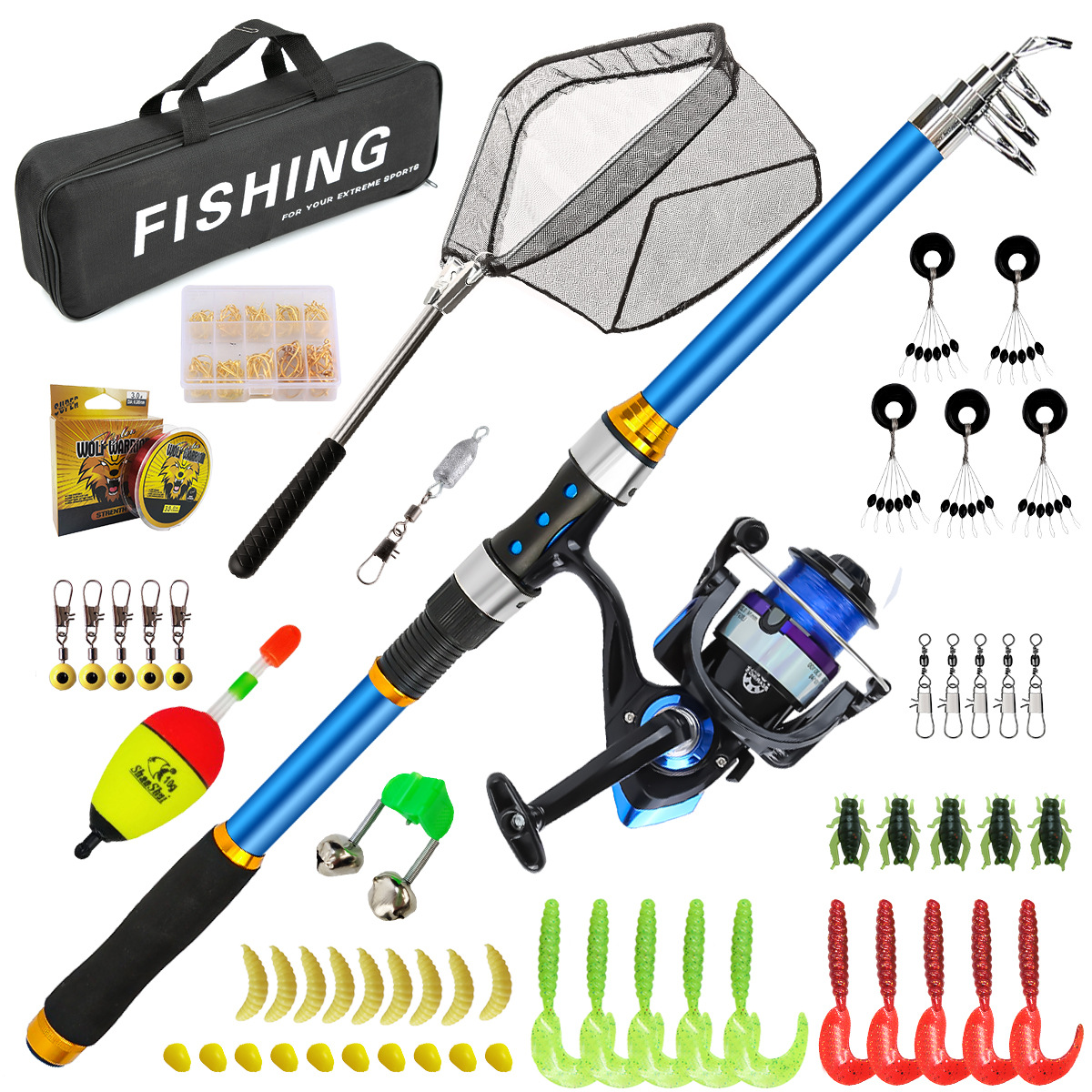 Fishing Rod Spinning - Set di canne da pesca telescopiche
